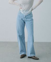 ウエストアジャスト セミワイドブルーデニム / Waist-Adjustable Semi-Wide Blue Denim Jeans