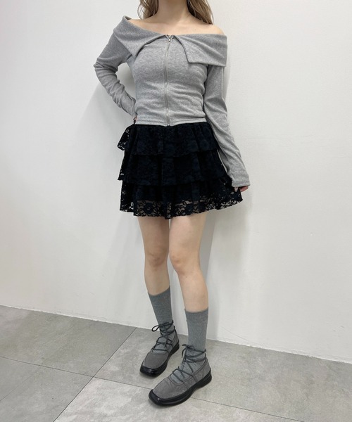 PHILLY(フィリー)の「オフショルジップトップス(Tシャツ/カットソー・レディース・ホワイト/グレー/ブラック・FREE)」の22枚目の写真