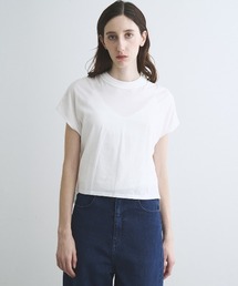 three dots | ミルキージャージー フレンチスリーブTシャツ(Tシャツ/カットソー)