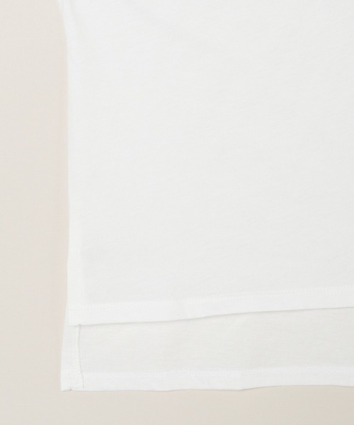 three dots(スリードッツ)の「ミルキージャージー フレンチスリーブTシャツ(Tシャツ/カットソー・レディース・ブラック/ホワイト系その他/ベージュ系その他・S/M)」の8枚目の写真