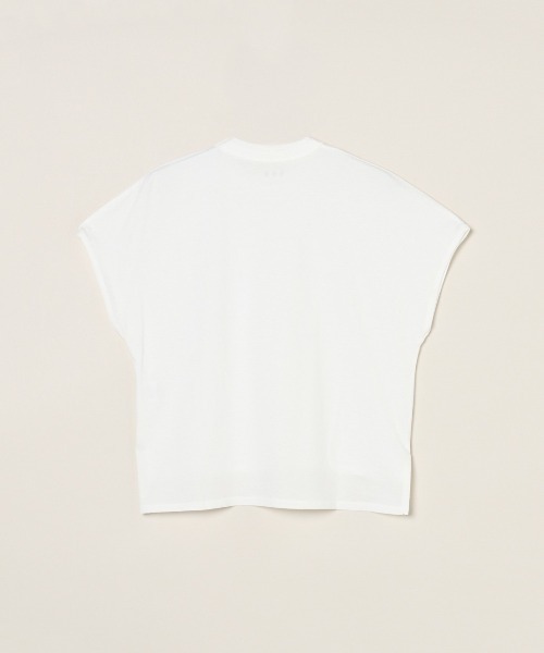 three dots(スリードッツ)の「ミルキージャージー フレンチスリーブTシャツ(Tシャツ/カットソー・レディース・ブラック/ホワイト系その他/ベージュ系その他・S/M)」の5枚目の写真