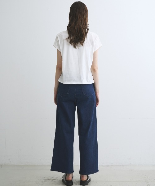three dots(スリードッツ)の「ミルキージャージー フレンチスリーブTシャツ(Tシャツ/カットソー・レディース・ブラック/ホワイト系その他/ベージュ系その他・S/M)」の16枚目の写真
