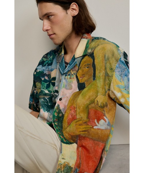 Desigual(デシグアル)の「アート プリント オープンシャツ /ゴーギャン柄シャツ(シャツ/ブラウス・メンズ・レッド・XL/L/M/S)」の4枚目の写真