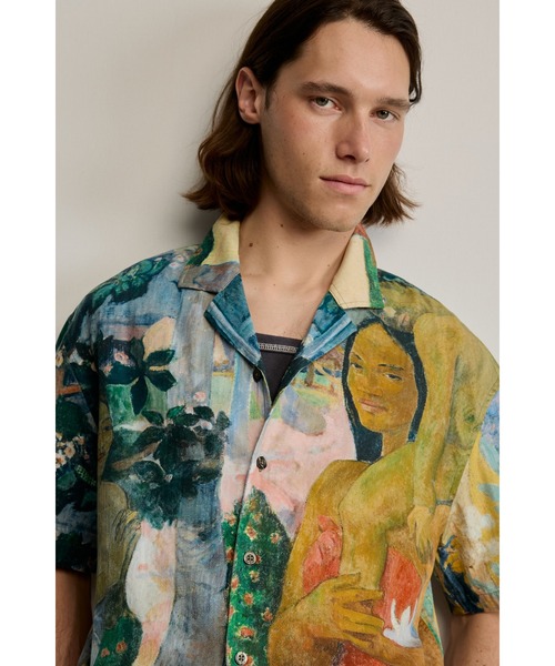 Desigual(デシグアル)の「アート プリント オープンシャツ /ゴーギャン柄シャツ(シャツ/ブラウス・メンズ・レッド・XL/L/M/S)」の6枚目の写真