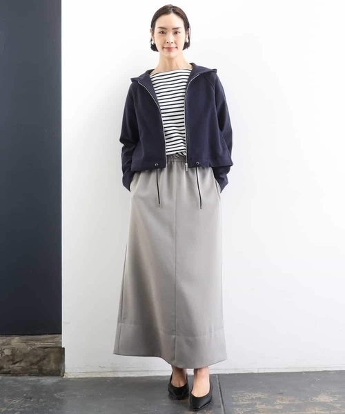 MICHEL KLEIN（ミッシェル・クラン）の「[リラックスボトム]ダルサテン Iラインスカート（スカート・レディース・カーキ/ベージュ/チャコールグレー・38）」の20枚目の写真