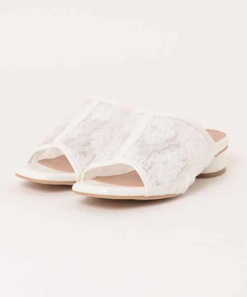 la farfa SHOES(ラ・ファーファ シューズ)の「la farfa shoes シアー素材 ミュール(サンダル・レディース・ピンク/ホワイト/ブラック・L/XL/LL/M)」の1枚目の写真