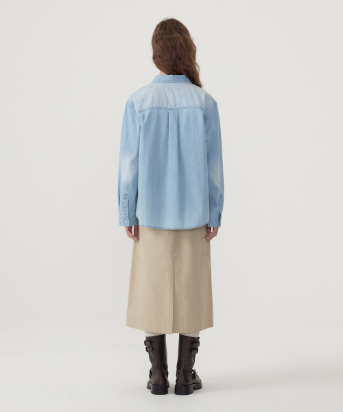 COVERNAT WOMAN(カバーナットウーマン)の「ウーマンポケットデニムシャツライトブルー(シャツ/ブラウス・レディース・その他・WS/WM)」の6枚目の写真