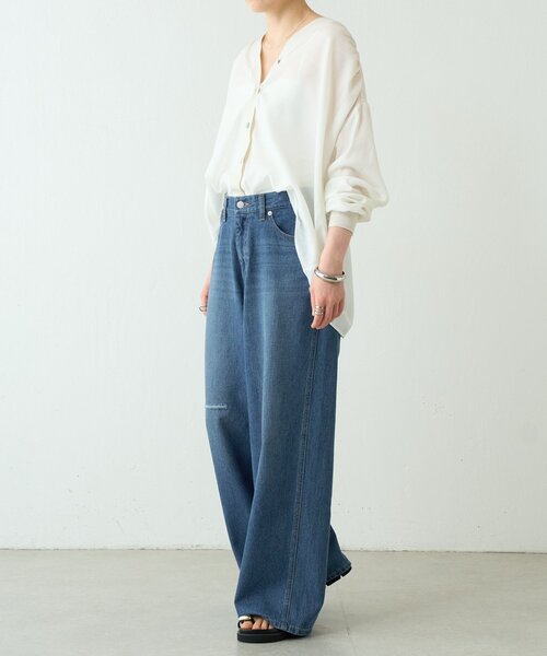 BEARDSLEY（ビアズリー）の「綿麻デニムパンツ（その他パンツ・レディース・インディゴブルー・1/0/2）」の6枚目の写真