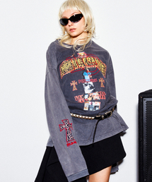 HIGHTIDEFRANKIE（ハイタイドフランキー）の「Pink Punk Long Sleeve Tee Charcoal（Tシャツ/カットソー）」