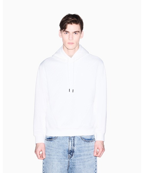 ARMANI EXCHANGE(アルマーニエクスチェンジ)の「【A|X アルマーニ エクスチェンジ】ダイアゴナル オールオーバージャカードロゴ フーデッドスウェットプルオーバー(スウェット・メンズ・ブラック/オフホワイト・X-SMALL/SMALL/MEDIUM/LARGE/XX-LARGE)」の1枚目の写真