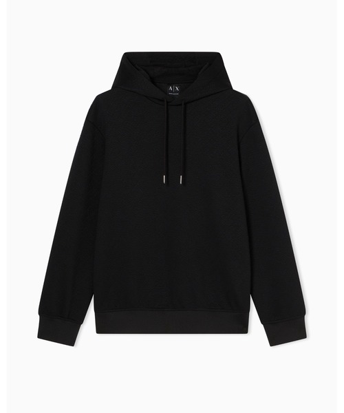 ARMANI EXCHANGE(アルマーニエクスチェンジ)の「【A|X アルマーニ エクスチェンジ】ダイアゴナル オールオーバージャカードロゴ フーデッドスウェットプルオーバー(スウェット・メンズ・ブラック/オフホワイト・X-SMALL/SMALL/MEDIUM/LARGE/XX-LARGE)」の6枚目の写真