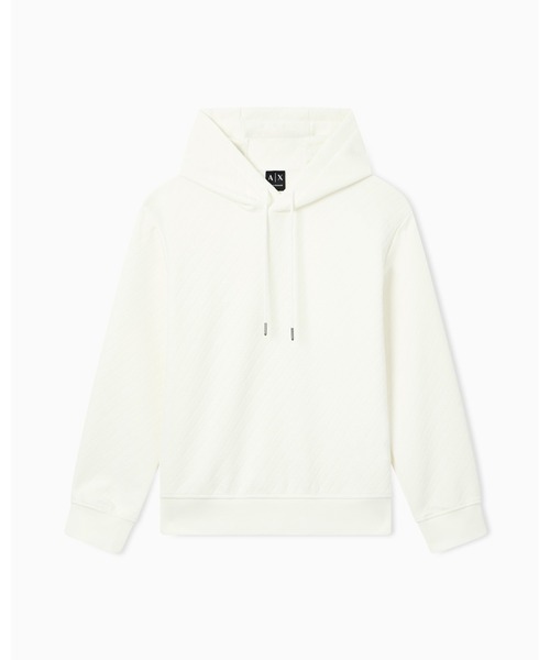 ARMANI EXCHANGE(アルマーニエクスチェンジ)の「【A|X アルマーニ エクスチェンジ】ダイアゴナル オールオーバージャカードロゴ フーデッドスウェットプルオーバー(スウェット・メンズ・ブラック/オフホワイト・X-SMALL/SMALL/MEDIUM/LARGE/XX-LARGE)」の10枚目の写真
