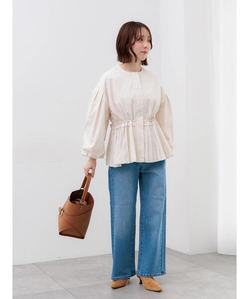 Te chichi（テチチ）の「袖バルーンペプラムプリーツブルゾン（ブルゾン・レディース・ブラック/ベージュ・F）」の7枚目の写真