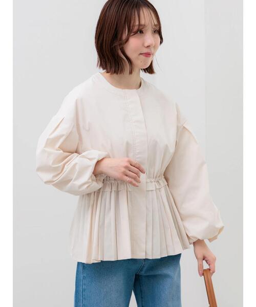 Te chichi（テチチ）の「袖バルーンペプラムプリーツブルゾン（ブルゾン・レディース・ブラック/ベージュ・F）」の8枚目の写真