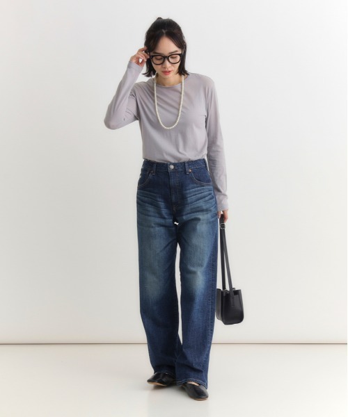 SOMETHING(サムシング)の「SOMETHING(サムシング)【レディース】「ELSA」ルーズストレートパンツ(デニムパンツ・レディース・ダークインディゴブルー・XS/S/M/L)」の5枚目の写真