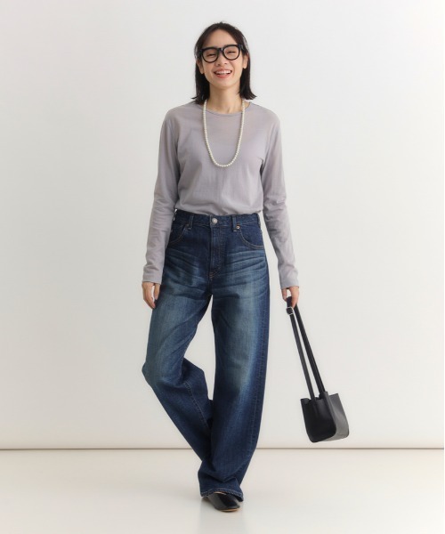 SOMETHING(サムシング)の「SOMETHING(サムシング)【レディース】「ELSA」ルーズストレートパンツ(デニムパンツ・レディース・ダークインディゴブルー・XS/S/M/L)」の6枚目の写真