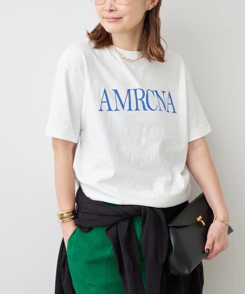 Deuxieme Classe（ドゥーズィエムクラス）の「【AMERICANA/アメリカーナ】AMRCNA TEE（Tシャツ/カットソー・レディース・ブラック系その他/ホワイト/アイボリー・FREE）」の2枚目の写真