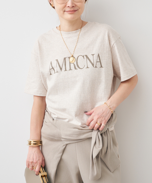 Deuxieme Classe（ドゥーズィエムクラス）の「【AMERICANA/アメリカーナ】AMRCNA TEE（Tシャツ/カットソー・レディース・ブラック系その他/ホワイト/アイボリー・FREE）」の3枚目の写真