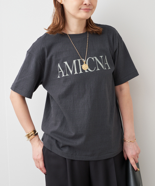 Deuxieme Classe（ドゥーズィエムクラス）の「【AMERICANA/アメリカーナ】AMRCNA TEE（Tシャツ/カットソー・レディース・ブラック系その他/ホワイト/アイボリー・FREE）」の6枚目の写真