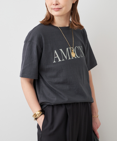 Deuxieme Classe（ドゥーズィエムクラス）の「【AMERICANA/アメリカーナ】AMRCNA TEE（Tシャツ/カットソー・レディース・ブラック系その他/ホワイト/アイボリー・FREE）」の7枚目の写真