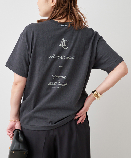 Deuxieme Classe（ドゥーズィエムクラス）の「【AMERICANA/アメリカーナ】AMRCNA TEE（Tシャツ/カットソー・レディース・ブラック系その他/ホワイト/アイボリー・FREE）」の8枚目の写真