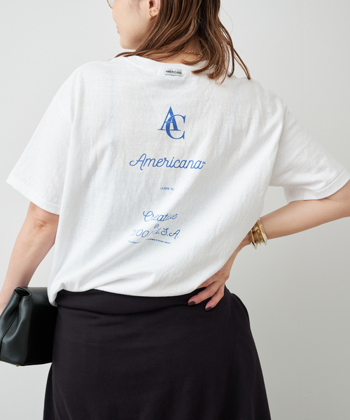 Deuxieme Classe（ドゥーズィエムクラス）の「【AMERICANA/アメリカーナ】AMRCNA TEE（Tシャツ/カットソー・レディース・ブラック系その他/ホワイト/アイボリー・FREE）」の15枚目の写真