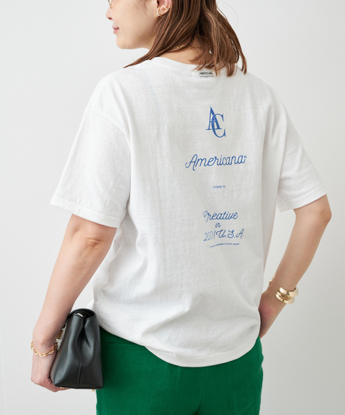 Deuxieme Classe（ドゥーズィエムクラス）の「【AMERICANA/アメリカーナ】AMRCNA TEE（Tシャツ/カットソー・レディース・ブラック系その他/ホワイト/アイボリー・FREE）」の17枚目の写真