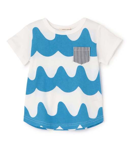 sense of wonder（センスオブワンダー）の「なみなみ半袖Tシャツ（Tシャツ/カットソー・キッズ・イエロー/ターコイズブルー・120cm/110cm/100cm/90cm/80ｃｍ/130cm）」の2枚目の写真