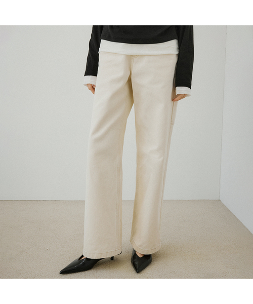 VANONE ATELIER(バノンアトリエ)の「P3279 ウォッシュドワークパンツ_クリーム(その他パンツ・レディース・Cream・SMALL/MEDIUM/LARGE)」の1枚目の写真