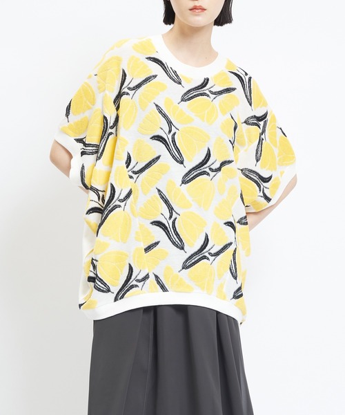 gomme（ゴム）の「チューリップバルーンＴ（Tシャツ/カットソー・レディース・グレー/ブラック/ホワイト・MEDIUM）」の2枚目の写真