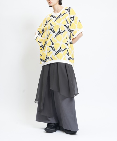 gomme（ゴム）の「チューリップバルーンＴ（Tシャツ/カットソー・レディース・グレー/ブラック/ホワイト・MEDIUM）」の8枚目の写真