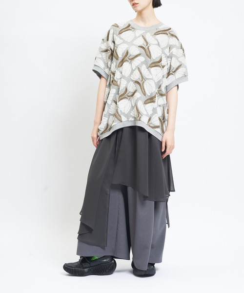 gomme（ゴム）の「チューリップバルーンＴ（Tシャツ/カットソー・レディース・グレー/ブラック/ホワイト・MEDIUM）」の10枚目の写真