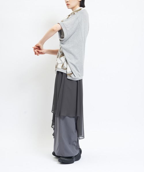 gomme（ゴム）の「チューリップバルーンＴ（Tシャツ/カットソー・レディース・グレー/ブラック/ホワイト・MEDIUM）」の12枚目の写真