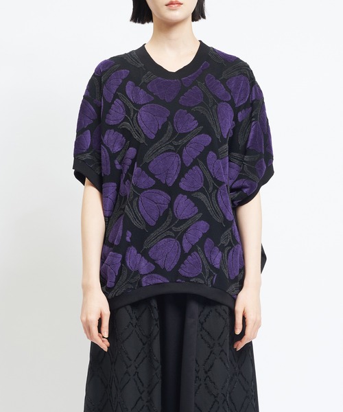 gomme（ゴム）の「チューリップバルーンＴ（Tシャツ/カットソー・レディース・グレー/ブラック/ホワイト・MEDIUM）」の13枚目の写真