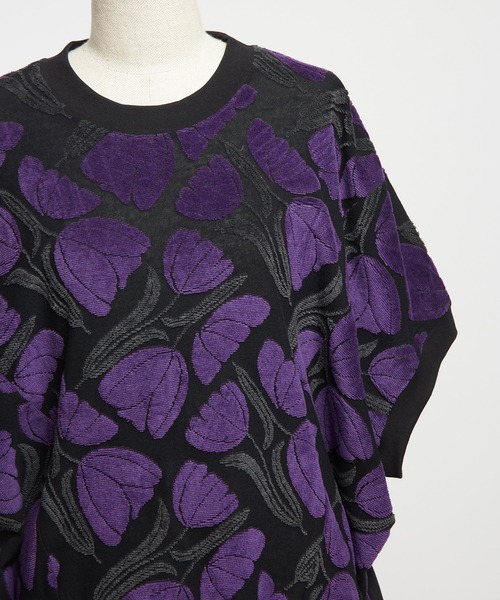 gomme（ゴム）の「チューリップバルーンＴ（Tシャツ/カットソー・レディース・グレー/ブラック/ホワイト・MEDIUM）」の19枚目の写真