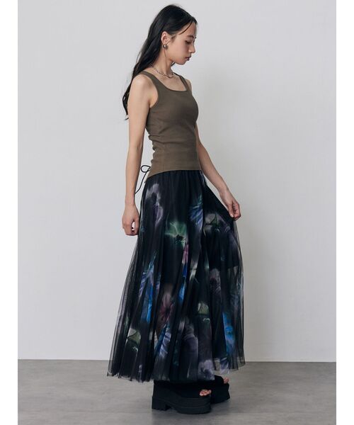 MURUA(ムルーア)の「ブラーフラワーフレアスカート(スカート・レディース・ブラウン/ブラック・FREE)」の22枚目の写真