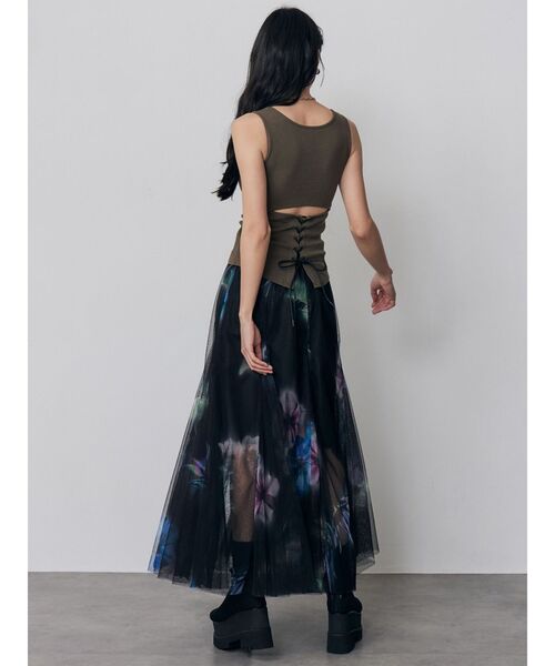 MURUA(ムルーア)の「ブラーフラワーフレアスカート(スカート・レディース・ブラウン/ブラック・FREE)」の18枚目の写真