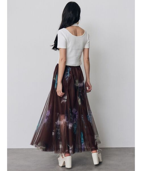 MURUA(ムルーア)の「ブラーフラワーフレアスカート(スカート・レディース・ブラウン/ブラック・FREE)」の12枚目の写真