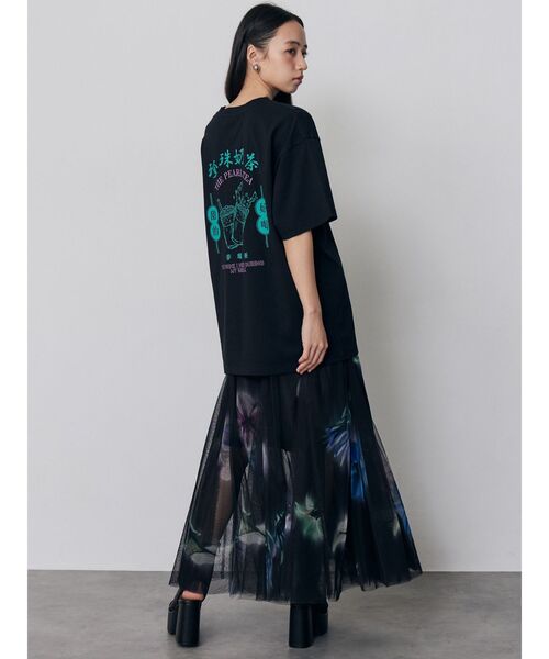 MURUA(ムルーア)の「ブラーフラワーフレアスカート(スカート・レディース・ブラウン/ブラック・FREE)」の4枚目の写真