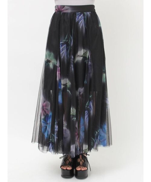 MURUA(ムルーア)の「ブラーフラワーフレアスカート(スカート・レディース・ブラウン/ブラック・FREE)」の14枚目の写真