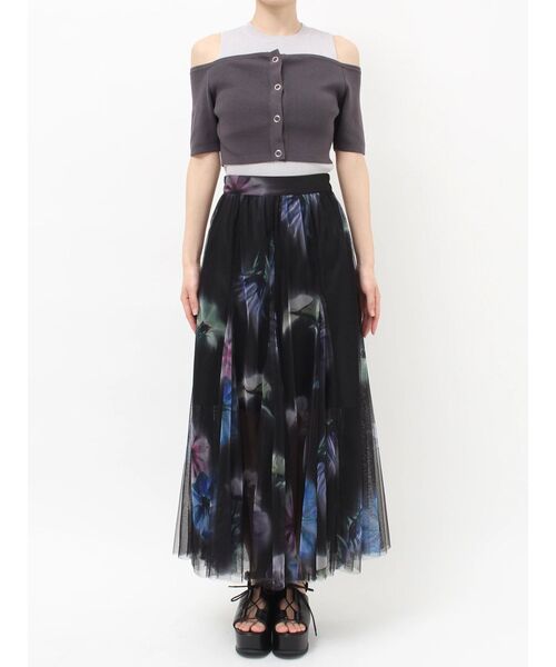 MURUA(ムルーア)の「ブラーフラワーフレアスカート(スカート・レディース・ブラウン/ブラック・FREE)」の8枚目の写真