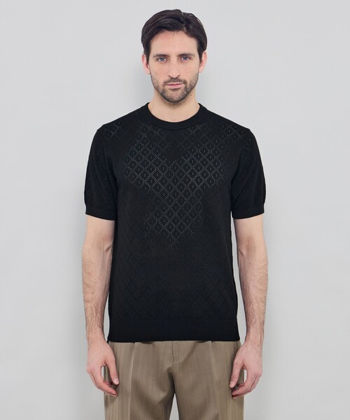 MACKINTOSH LONDON（マッキントッシュ ロンドン）の「ランダムアイレットニットTシャツ（Tシャツ/カットソー・メンズ・ブラック/ライトグレー/ライトブルー・M/L/XL）」の7枚目の写真