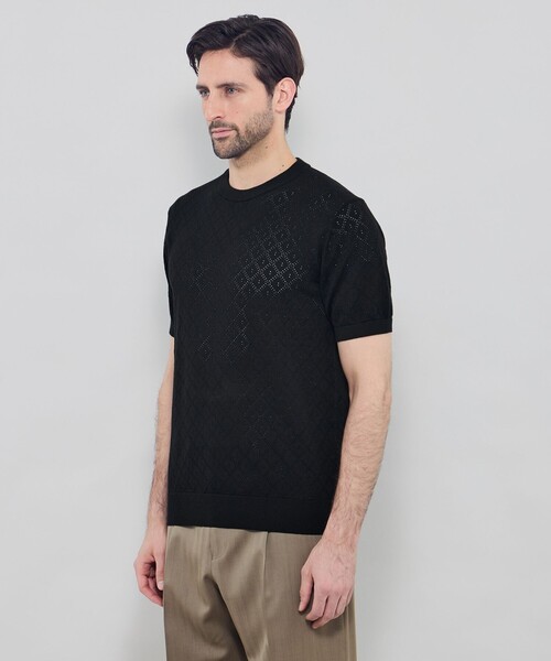 MACKINTOSH LONDON（マッキントッシュ ロンドン）の「ランダムアイレットニットTシャツ（Tシャツ/カットソー・メンズ・ブラック/ライトグレー/ライトブルー・M/L/XL）」の8枚目の写真