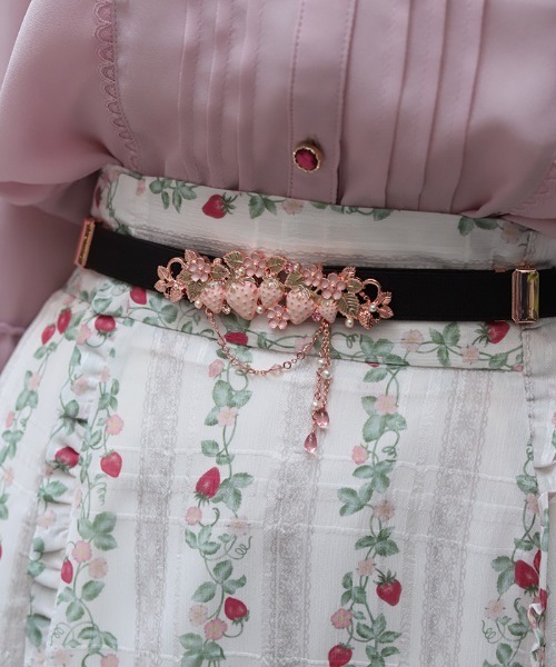 axes femme（アクシーズファム）の「苺モチーフ細ゴムベルト（ベルト・レディース・ホワイト/レッド・FREE）」の3枚目の写真