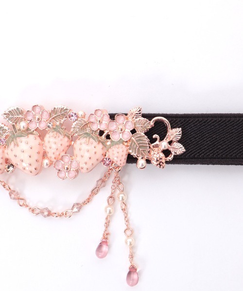 axes femme（アクシーズファム）の「苺モチーフ細ゴムベルト（ベルト・レディース・ホワイト/レッド・FREE）」の6枚目の写真