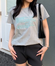 link lot（リンクロット）の「【汗染み防止加工】レタリング刺繍カラーロゴプリントTシャツ（Tシャツ/カットソー）」