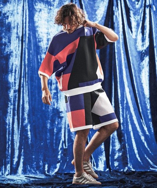 ANGENEHM(アンゲネーム)の「mn3235- Panel Jacquard Airy Knit Crew ニット(AG06-001scg)(ニット/セーター・メンズ・ネイビー/チャコール/キナリ/ブラック・S/L/M)」の7枚目の写真