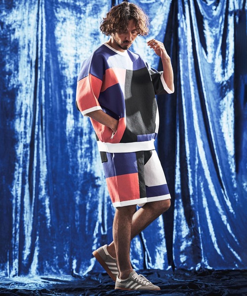 ANGENEHM(アンゲネーム)の「mn3235- Panel Jacquard Airy Knit Crew ニット(AG06-001scg)(ニット/セーター・メンズ・ネイビー/チャコール/キナリ/ブラック・S/L/M)」の8枚目の写真