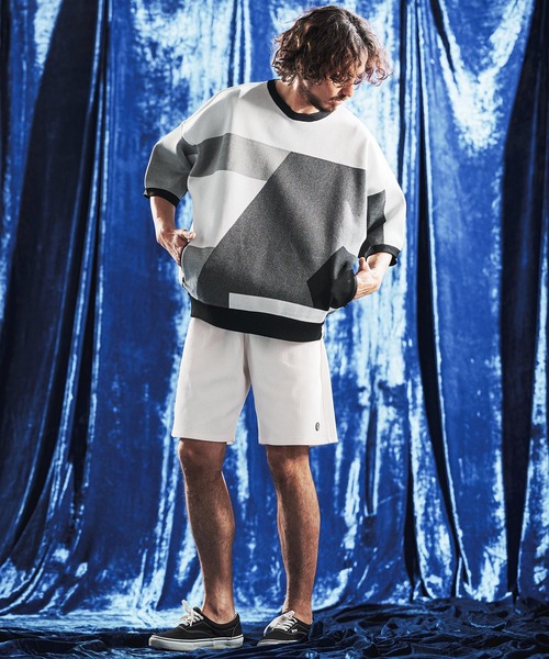 ANGENEHM(アンゲネーム)の「mn3235- Panel Jacquard Airy Knit Crew ニット(AG06-001scg)(ニット/セーター・メンズ・ネイビー/チャコール/キナリ/ブラック・S/L/M)」の15枚目の写真