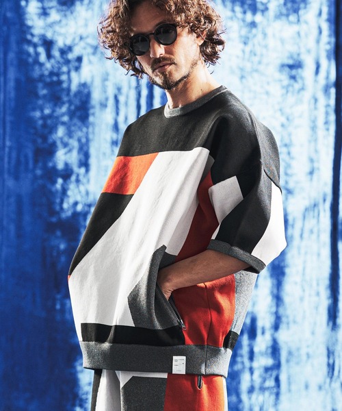 ANGENEHM(アンゲネーム)の「mn3235- Panel Jacquard Airy Knit Crew ニット(AG06-001scg)(ニット/セーター・メンズ・ネイビー/チャコール/キナリ/ブラック・S/L/M)」の17枚目の写真